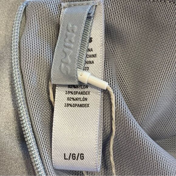 Skims Disco Sleevless Mock Neck Bodysuit Silver Size Large - Picture 8 of 12